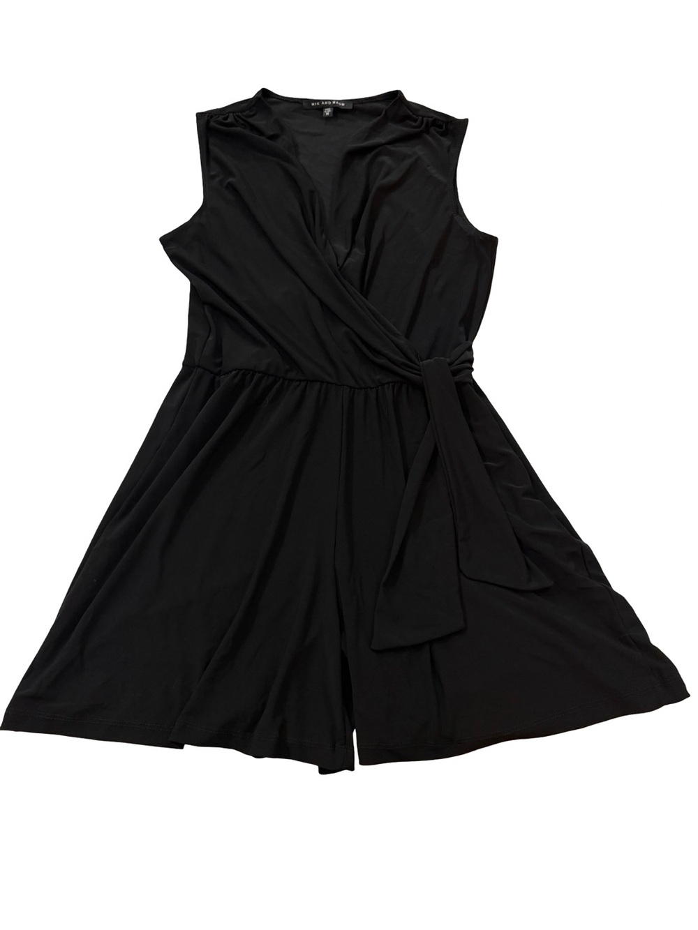 Nik and Nash Black Tie Waist Romper Playsuit Sleeveless Shortsuit Medium Women's